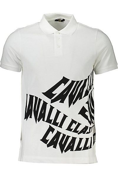 Cavalli Class Poloshirt Weißes Herren Poloshirt Regular Fit mit Druck und günstig online kaufen