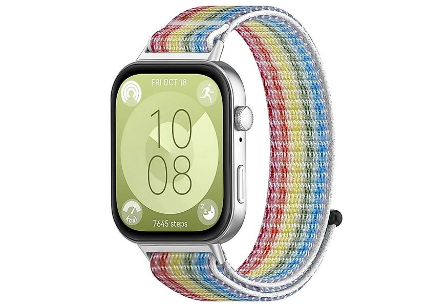 Wigento Smartwatch-Armband Für Huawei Watch Fit 4 / 4 Pro / 3 Nylon Klettve günstig online kaufen