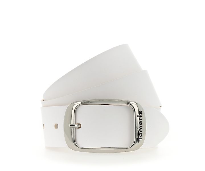 Tamaris Ledergürtel Doppelschließe in glänzendem Silber günstig online kaufen