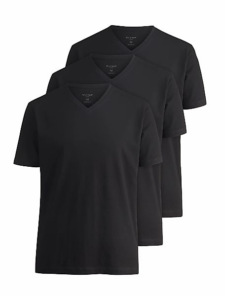 OLYMP T-Shirt Packung, 3er, 3 Stk. tlg. V-Ausschnitt, modern fit, reine Bau günstig online kaufen