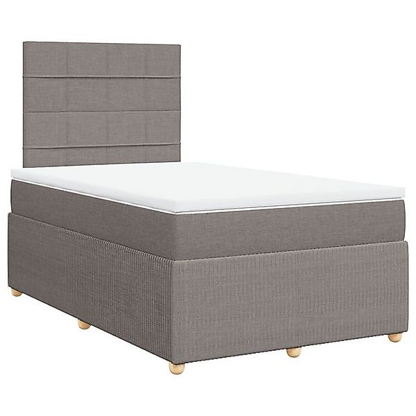 vidaXL Bett Boxspringbett mit Matratze Taupe 120x200 cm Stoff günstig online kaufen