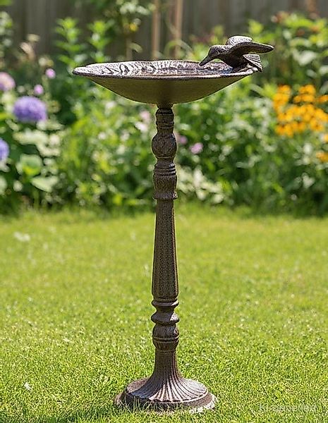Vogeltränke auf Fuß mit Vogel Vogelbad Futterschale Gusseisen Antik-Stil Br günstig online kaufen