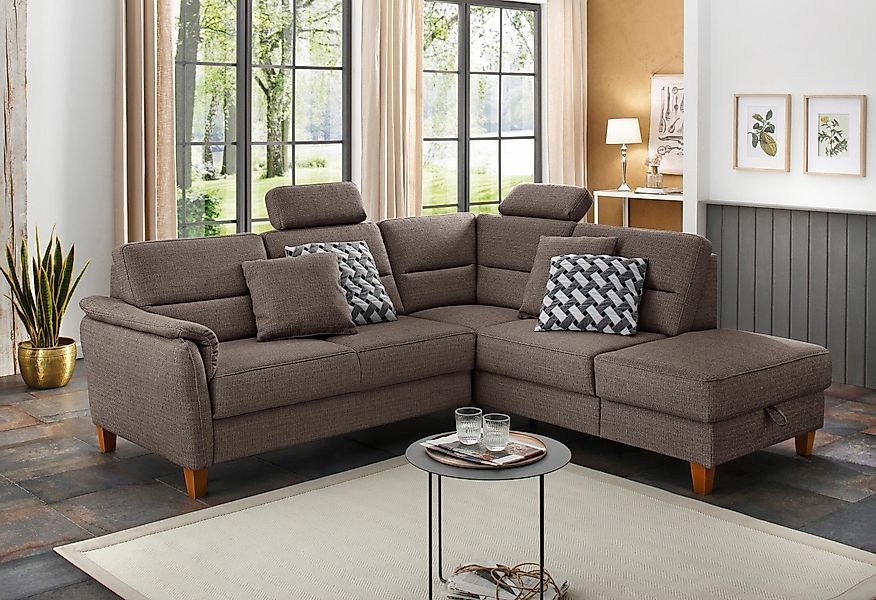Home affaire Ecksofa "Palmera L-Form, B: 236 cm", optional Bettfunktion & B günstig online kaufen