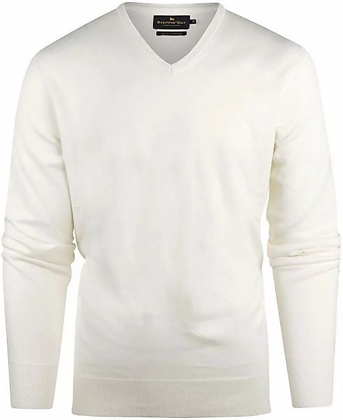 Steppin' Out Pullover Cashmere V-Ausschnitt Off White - Größe XXL günstig online kaufen