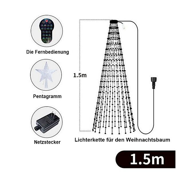 PRIISF LED-Lichterkette Weihnachtsbaum Lichterkette Lichtvorhang Weihnachts günstig online kaufen