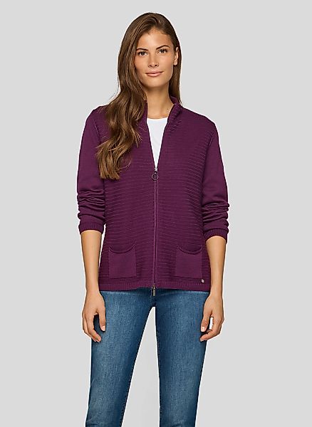 Rabe Strickjacke mit Reißverschluss und Stehkragen günstig online kaufen