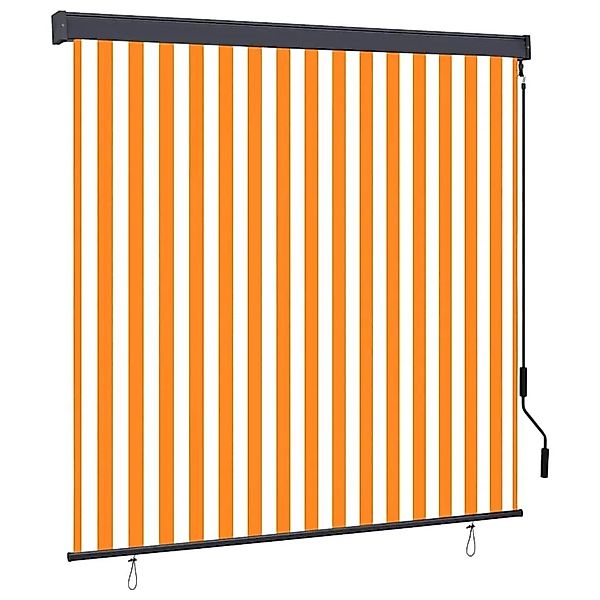 vidaXL Rollo Weiß und Orange 180 x 250 cm Stoff und Aluminium 362083 günstig online kaufen