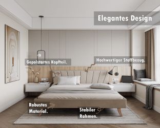 FDM Polsterbett Bettgestell Bettrahmen 120x200, 140x200, günstig online kaufen