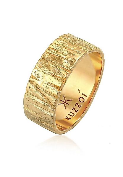 Kuzzoi Silberring Bandring Breit Struktur Gehämmert 925 Silber günstig online kaufen