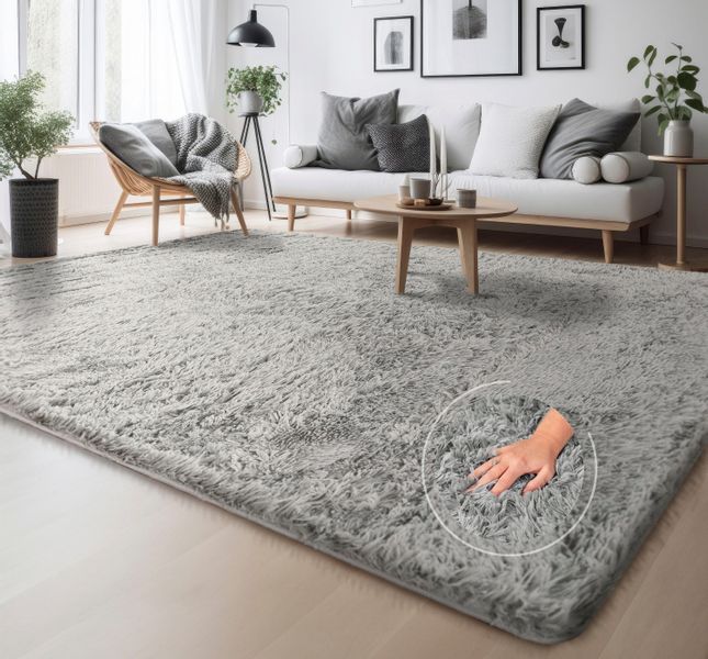 my home Hochflor-Teppich "Serville" rechteckig 37 mm Höhe Kuschelteppich, U günstig online kaufen