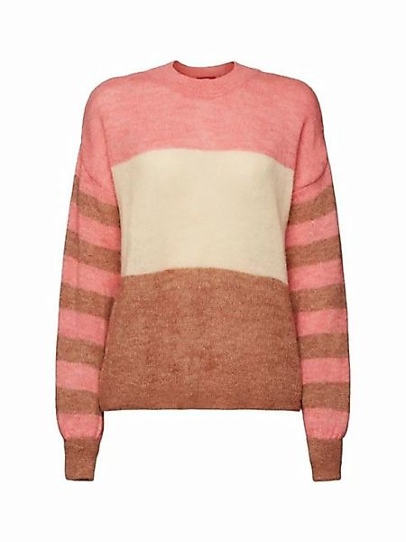Esprit Rundhalspullover Pullover im Colorblock-Design, Wollmix günstig online kaufen