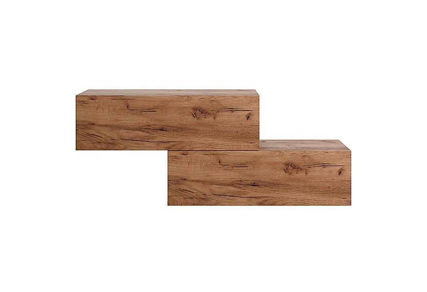 Planetmöbel Garderoben-Set 2x Hängeschrank WEST 100 cm gold eiche, (Gardero günstig online kaufen