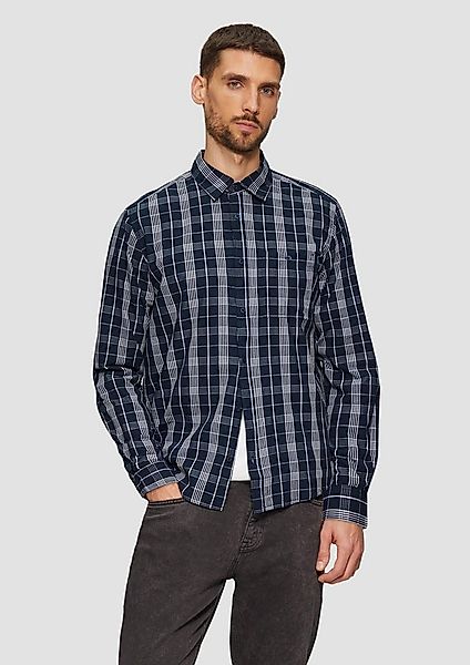 s.Oliver Langarmhemd Hemd Regular Fit: Kariertes Hemd mit Label-Patch günstig online kaufen