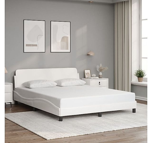 furnicato Bettgestell "Dover" Weiß 160x200 cm Kunstleder (1-tlg) günstig online kaufen