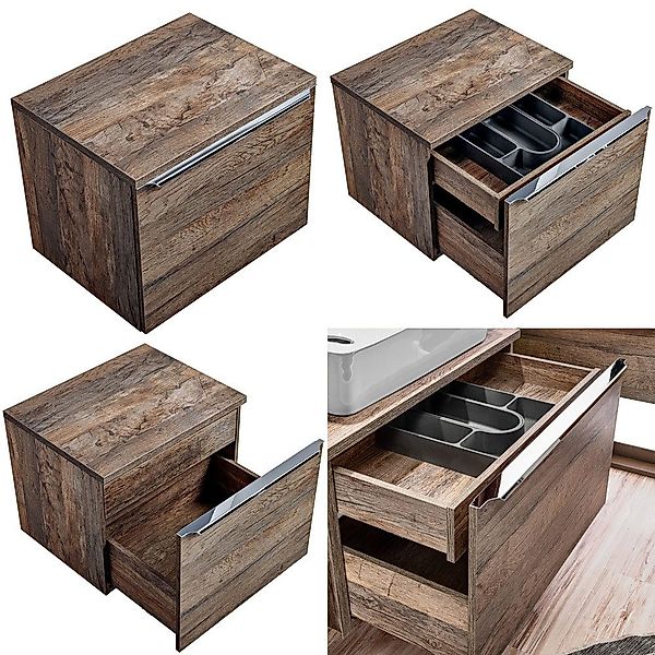 Lomadox Badmöbel-Set PUEBLA-56, (Spar-Set, 11-St), Eiche günstig online kaufen