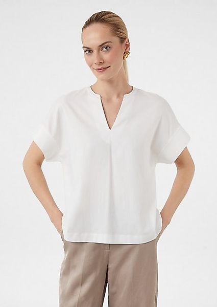 Comma Kurzarmshirt Blusenshirt im Relaxed Fit mit Tunika-Ausschnitt günstig online kaufen