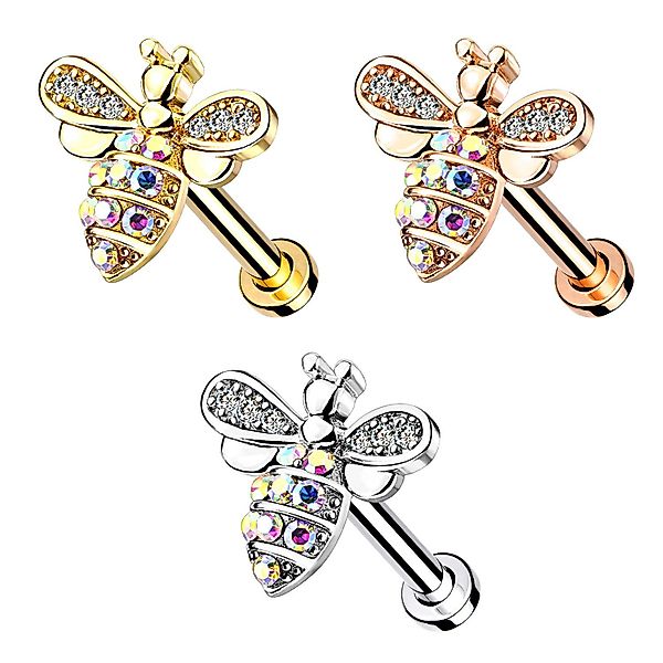 Taffstyle Piercing-Set Ohr Tragus Knorpel Labret Piercing Stecker Kristall günstig online kaufen