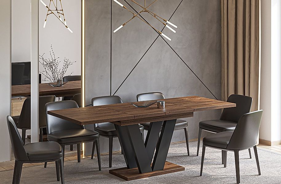 Endo-Moebel Esstisch Lara Esstisch 130–210cm ausziehbar für 8 Personen Tisc günstig online kaufen