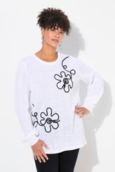 MIAMODA Strickpullover Pullover Blumen Ballon-Langarm günstig online kaufen