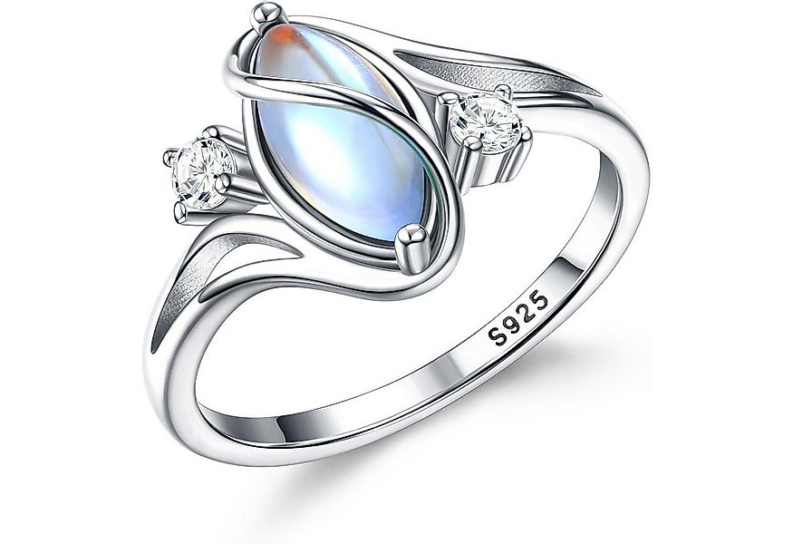 LuxusKollektion Solitärring Ring Silber 925 Mondstein Solitaire Damen Daume günstig online kaufen