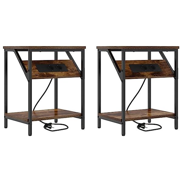 vidaXL Nachttisch 2 Stk Räuchereiche 38 x 30 x 48 cm Holzwerkstoff 859585 günstig online kaufen