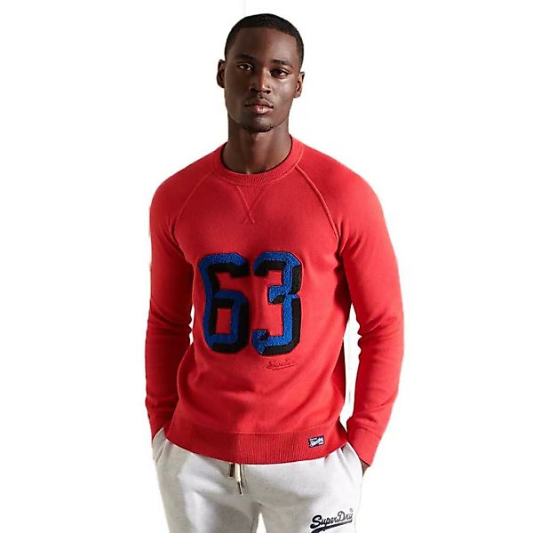 Superdry Varsity Organic Cotton Crew Pullover XL Campus Red günstig online kaufen