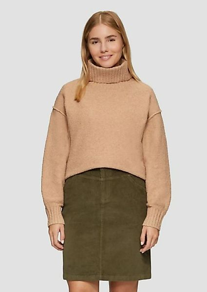 s.Oliver Strickpullover Weicher Rollkragenpullover aus Baumwoll-Bouclé günstig online kaufen