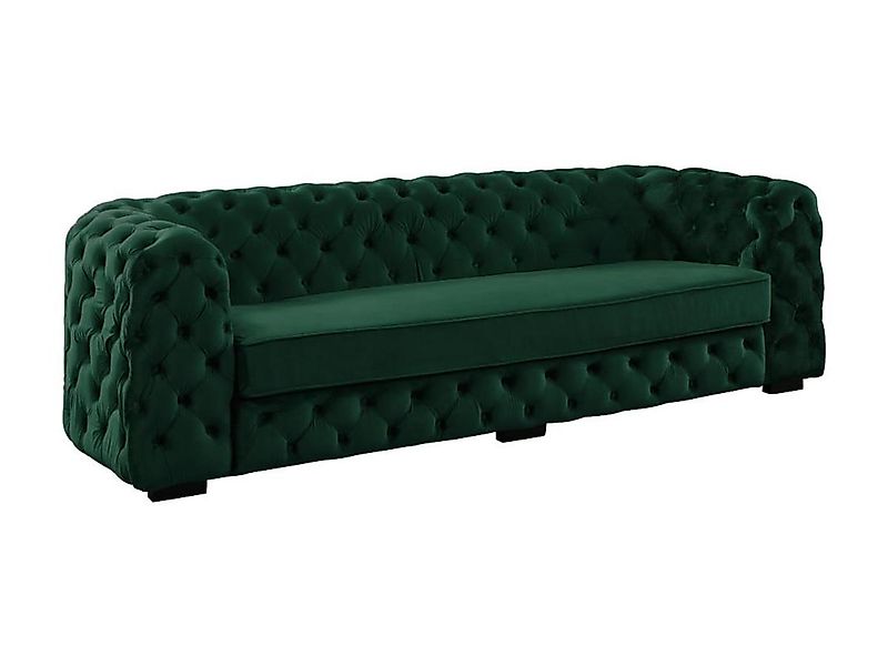 Sofa Chesterfield 3-Sitzer - Samt - Tannengrün - STANLEY günstig online kaufen