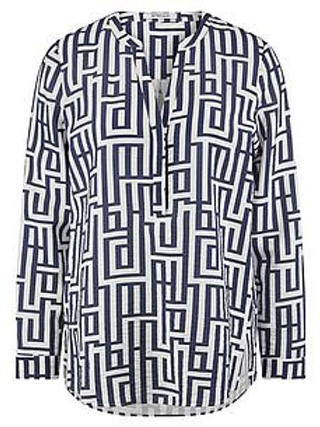 Bluse V-Öffnung Peter Hahn blau günstig online kaufen