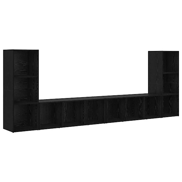 vidaXL TV-Schrank 4 Stk Schwarz Eichen-Optik 37 x 35 x 107,5 cm 3393523 günstig online kaufen