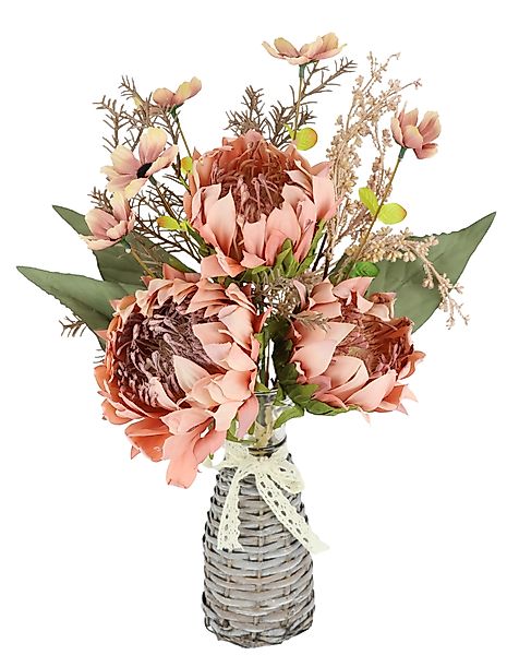 Kunstblume Protea Strauß in Vase, I.GE.A., günstig online kaufen