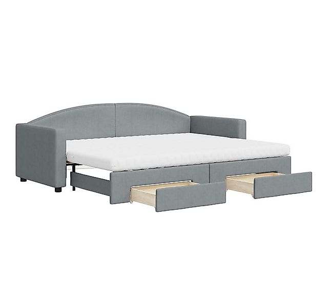 vidaXL Bett Tagesbett Ausziehbar mit Schubladen Hellgrau 80x200 cm Stoff günstig online kaufen