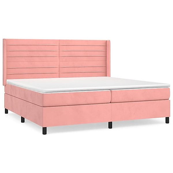 vidaXL Boxspringbett Boxspringbett mit Matratze Rosa 200x200 cm Samt Bett B günstig online kaufen