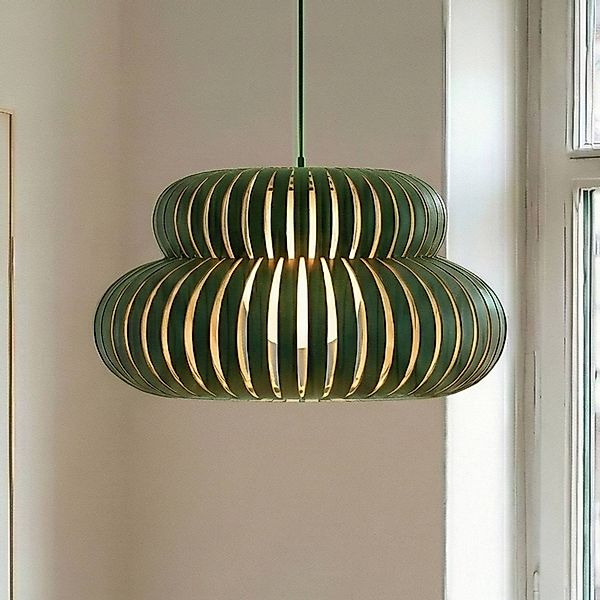 Lucande Hängeleuchte Slice, grün, Metall, Ø 48 cm günstig online kaufen