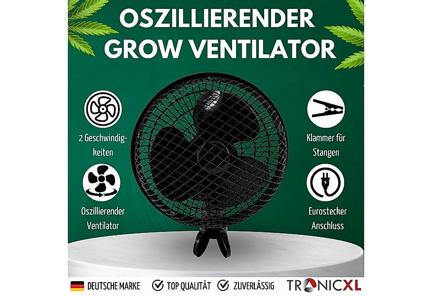 TronicXL Wandventilator Clip Ventilator oszillierend für Growbox Grow Growe günstig online kaufen