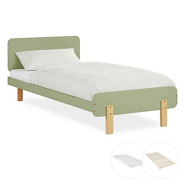 Homestyle4u Holzbett Kinderbett 90x200 cm Einzelbett Jugendbett Holzfüße Gä günstig online kaufen