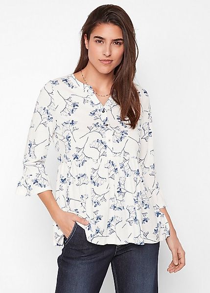 bonprix Druckbluse ausgestellte Passform, 3/4-Ärmel, für Frühling und Somme günstig online kaufen