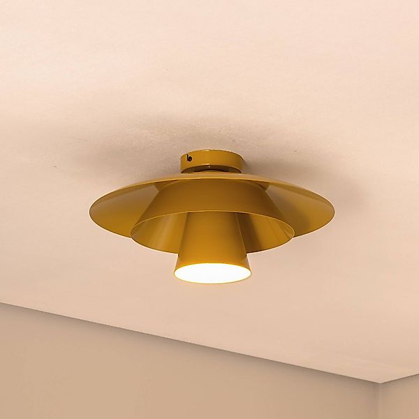 Deckenleuchte Plato, senfgelb, Metall, Ø 38 cm, E27 günstig online kaufen