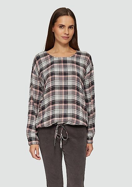 s.Oliver Langarmbluse Bluse Strukturierte Karo-Bluse aus Viskosemix günstig online kaufen