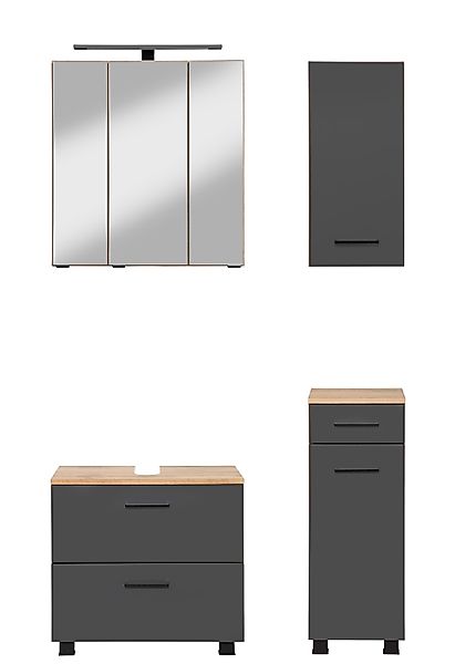 welltime Badmöbel-Set "Trento, Badezimmer-Set, Waschbeckenunterschrank, Hän günstig online kaufen