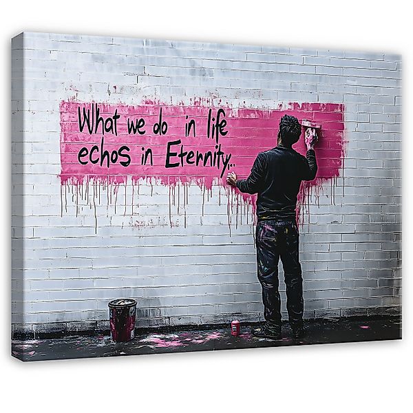 Wallarena Leinwandbild Abstrakt Grau Banksy Graffitti günstig online kaufen