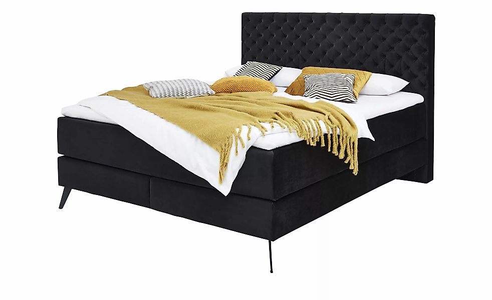 Boxspringbett  Cumberland  ¦ schwarz ¦ Maße (cm): B: 162 H: 130 T: 211.0 Be günstig online kaufen