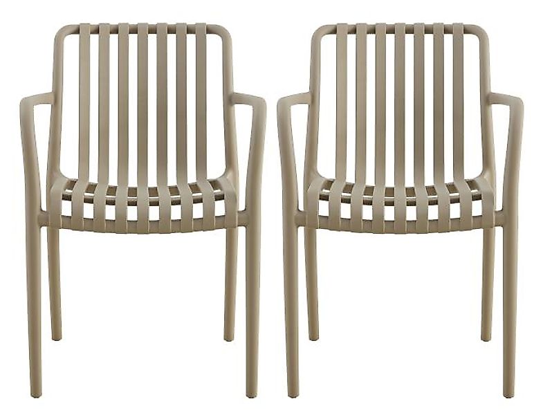 Garten-Stuhl 2er Set Beige günstig online kaufen