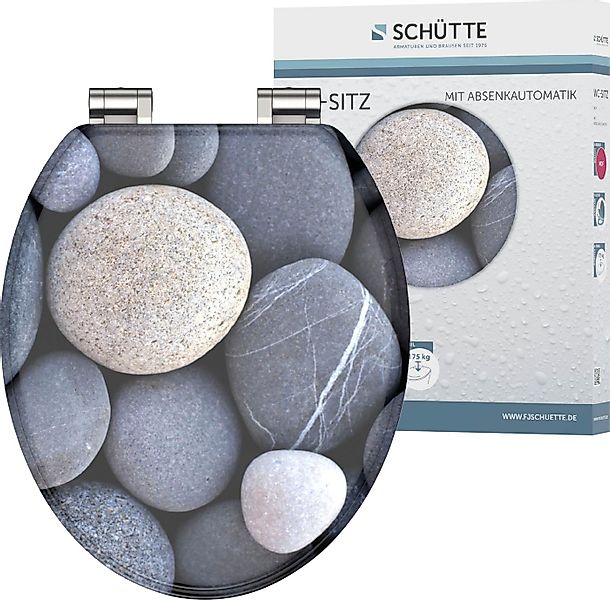 Schütte WC-Sitz GREY STONES, mit Absenkautomatik und Holzkern, MDF günstig online kaufen
