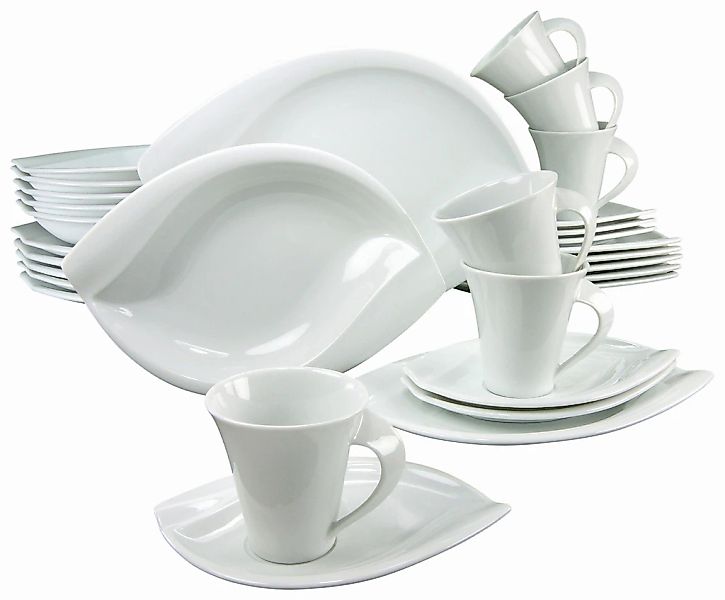 CreaTable Kombiservice "Geschirr-Set ACACIA" Service, weiß, extravagantes F günstig online kaufen