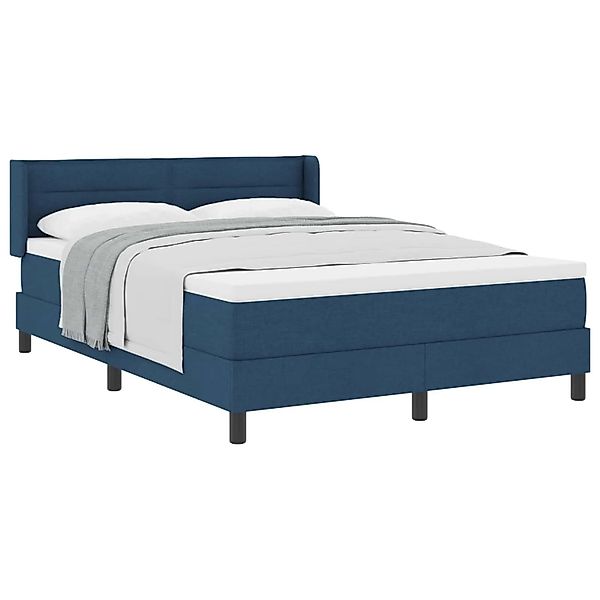 vidaXL Boxspringbett mit Matratze Blau 190 x 140 cm Polyester 3341040 günstig online kaufen