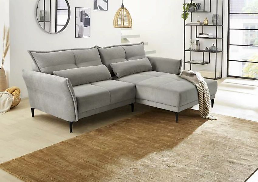 JOB Sofa Polsterecke R/L, TEWES, Grau, B 251 cm, T 179 cm günstig online kaufen