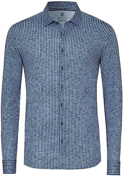 Desoto Shirt Kent Linen Optics Stripes Navy - Größe L günstig online kaufen