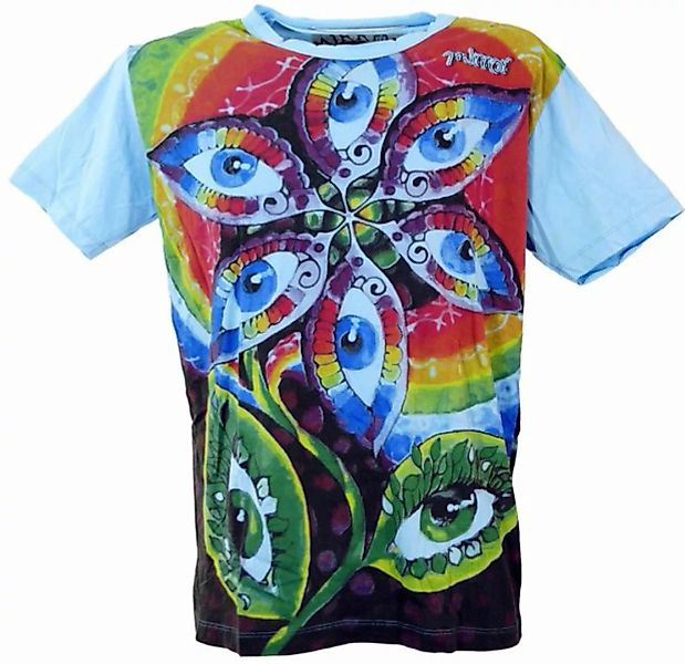 Guru-Shop T-Shirt Mirror T-Shirt - Drittes Auge hellblau Festival, alternat günstig online kaufen