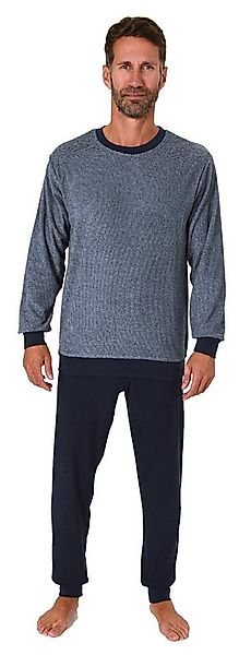 Normann Pyjama Herren langarm Frottee Schlafanzug mit Bündchen - auch in Üb günstig online kaufen